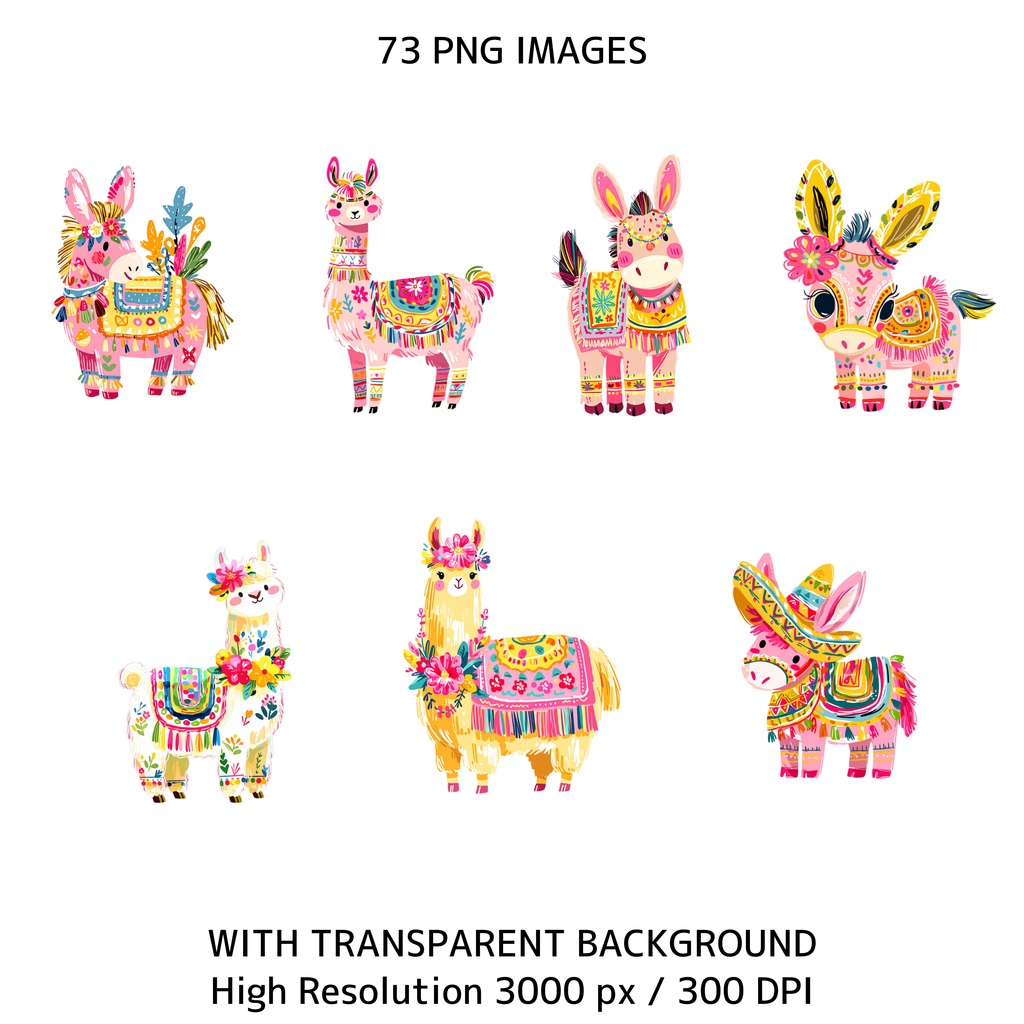 メキシカンフィエスタ クリップアート素材集|73点 PNG 背景透過|Cinco de Mayo / Fiesta Clipart