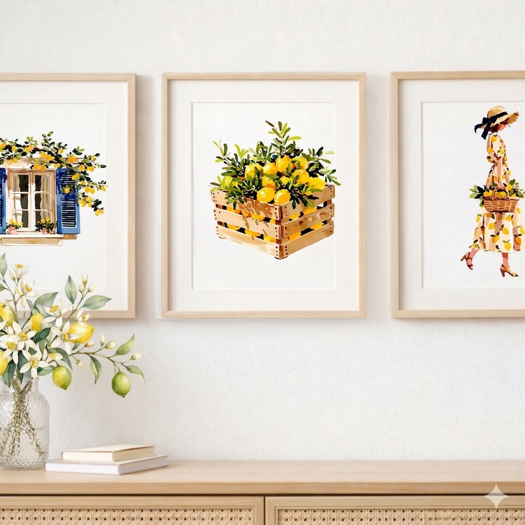 Italian Lemon Garden クリップアートセット(63点 / PNG素材)