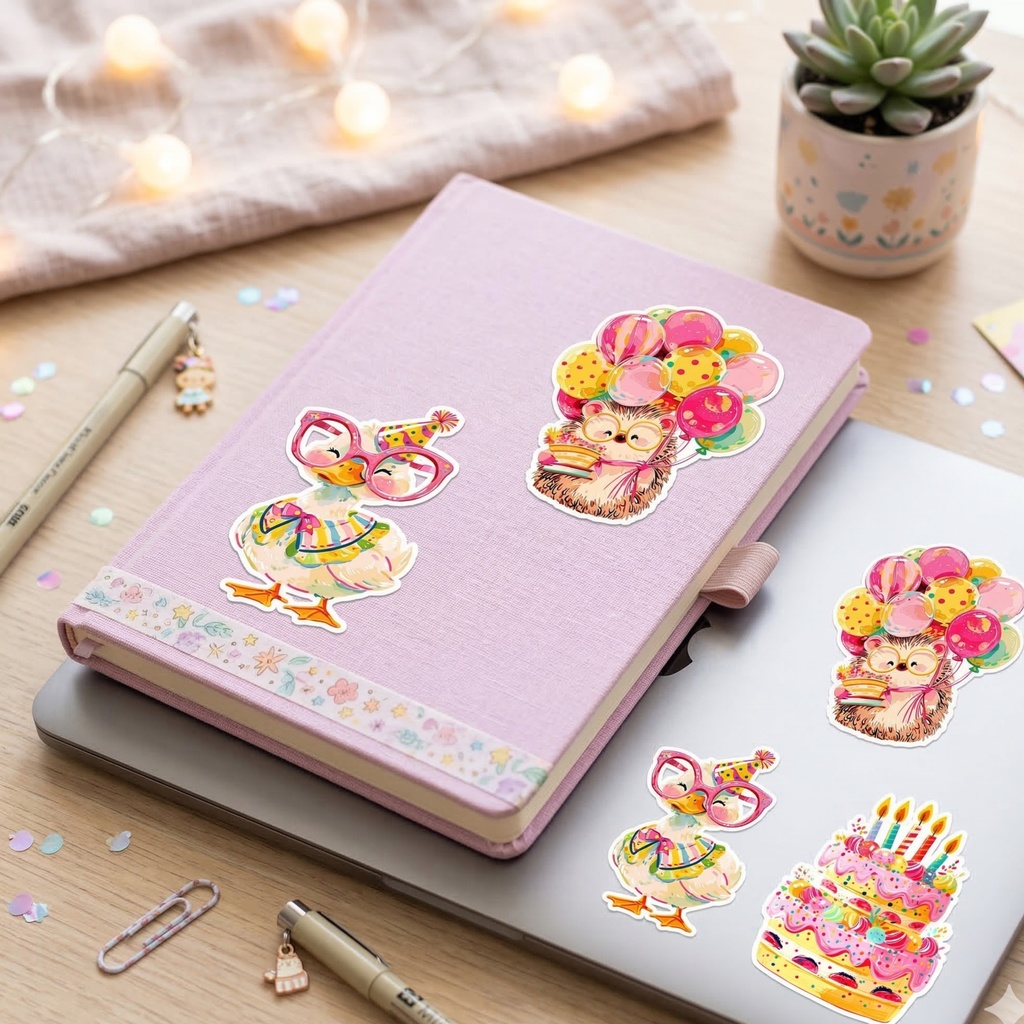 Birthday Party Animals Clipart(63点)かわいい動物バースデー素材 PNG