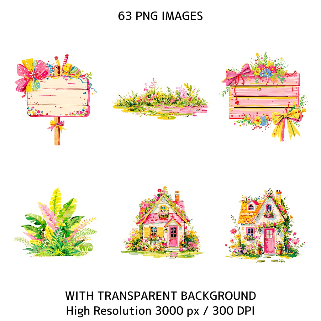 Birthday Party Animals Clipart(63点)かわいい動物バースデー素材 PNG