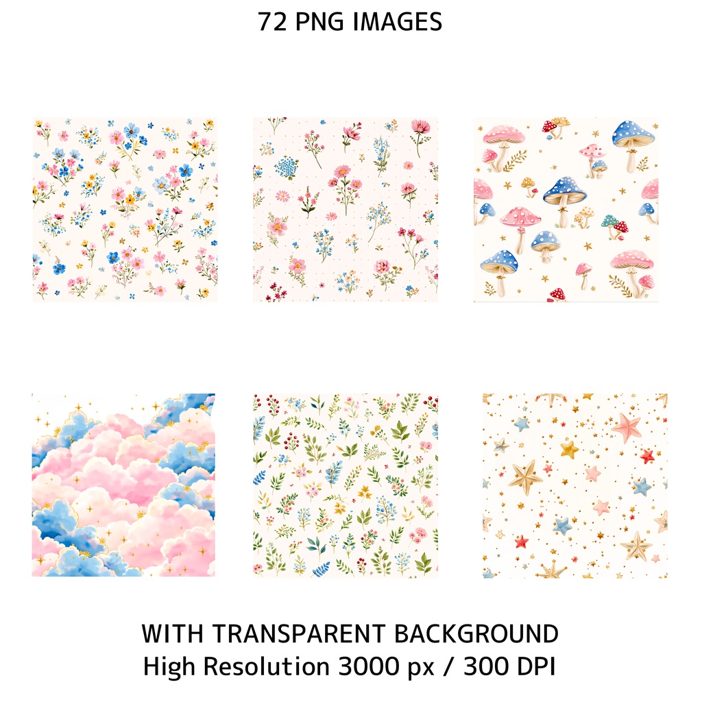 魔法の森クリップアート素材集|パステル動物&妖精PNGセット