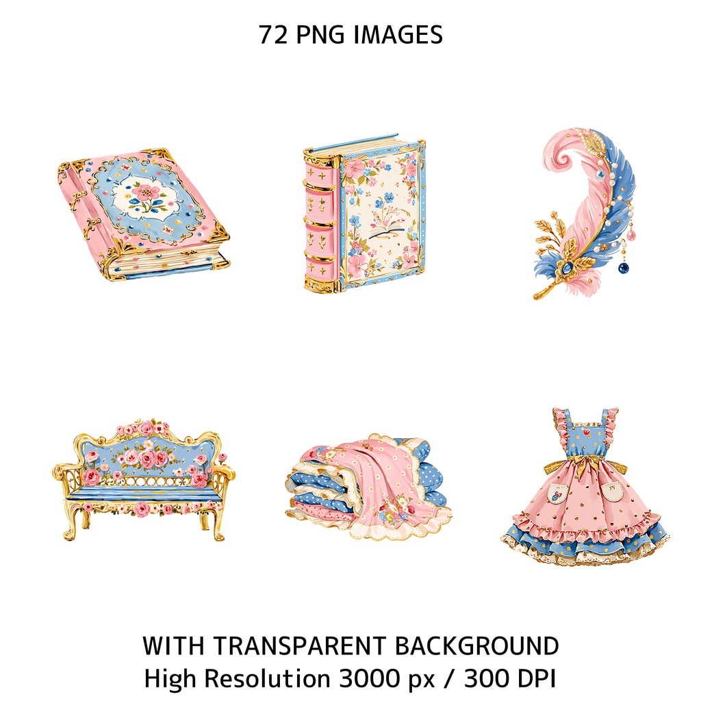 魔法の森クリップアート素材集|パステル動物&妖精PNGセット