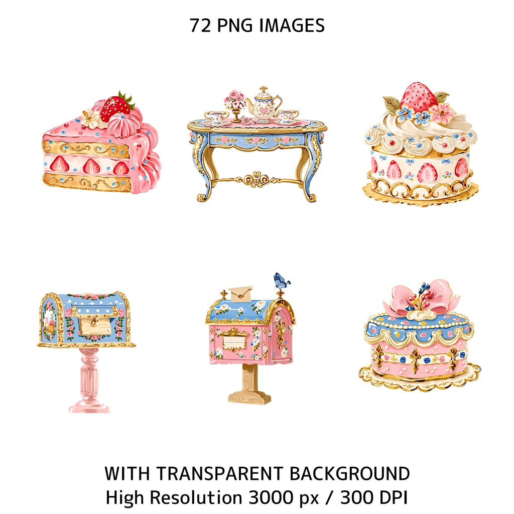 魔法の森クリップアート素材集|パステル動物&妖精PNGセット