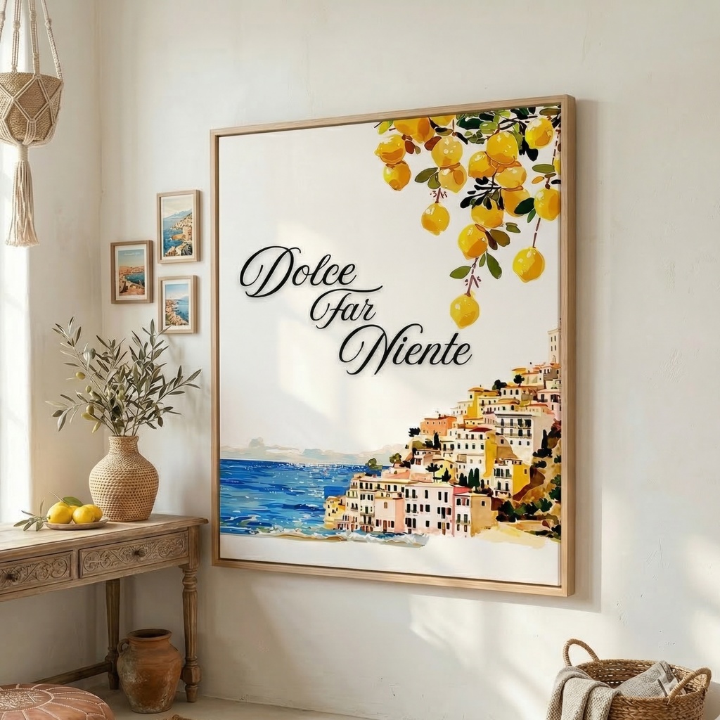 イタリアンサマー素材セット|Dolce Vita レモン水彩クリップアート73点