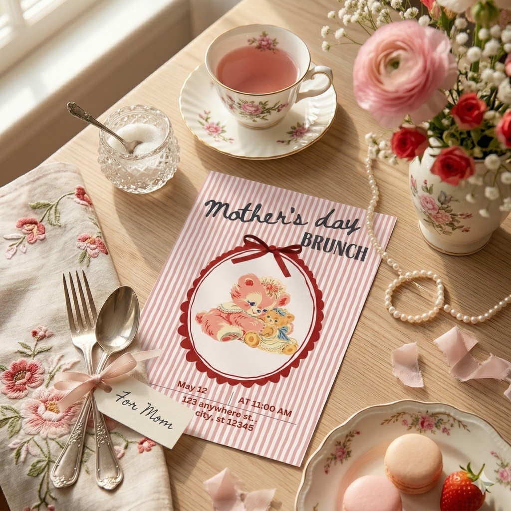 ママ&ベビーアニマル クリップアート 75点セット|ヴィンテージ レトロ 透過PNG