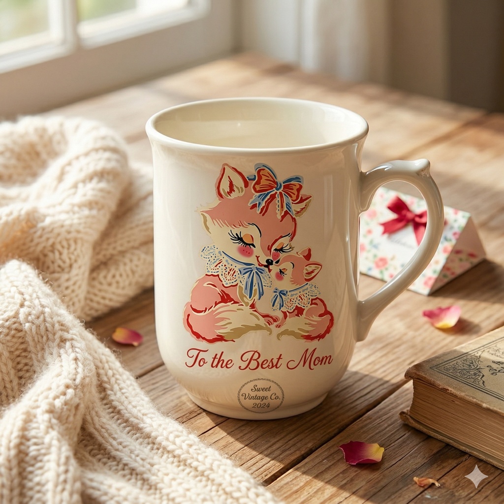 ママ&ベビーアニマル クリップアート 75点セット|ヴィンテージ レトロ 透過PNG