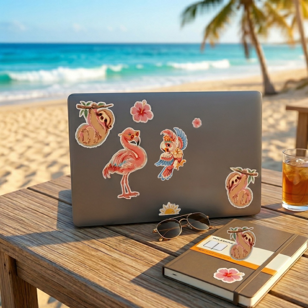 トロピカルサマーアニメクリップアート 70枚セット|商用利用OK|透過PNG|300DPI