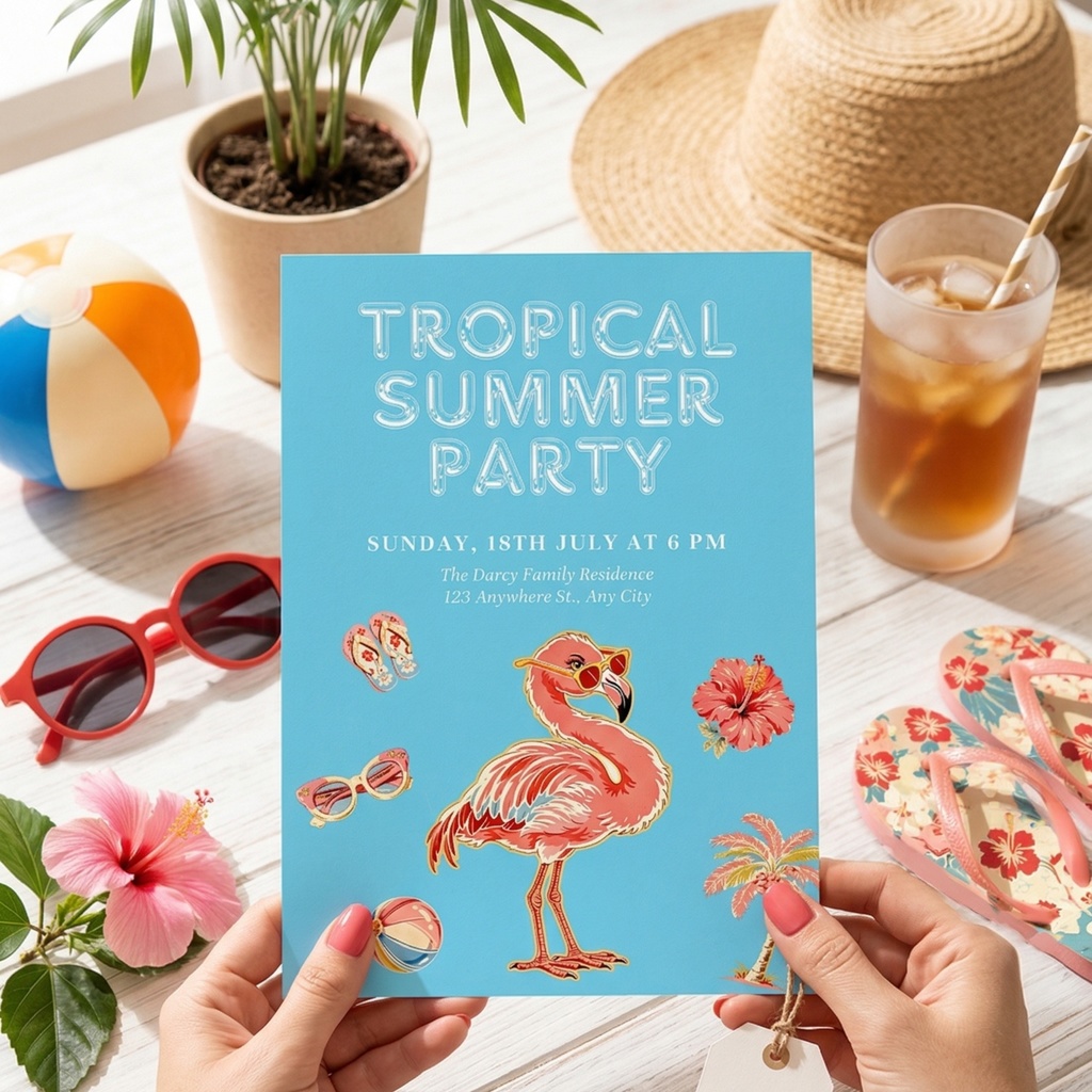 トロピカルサマーアニメクリップアート 70枚セット|商用利用OK|透過PNG|300DPI