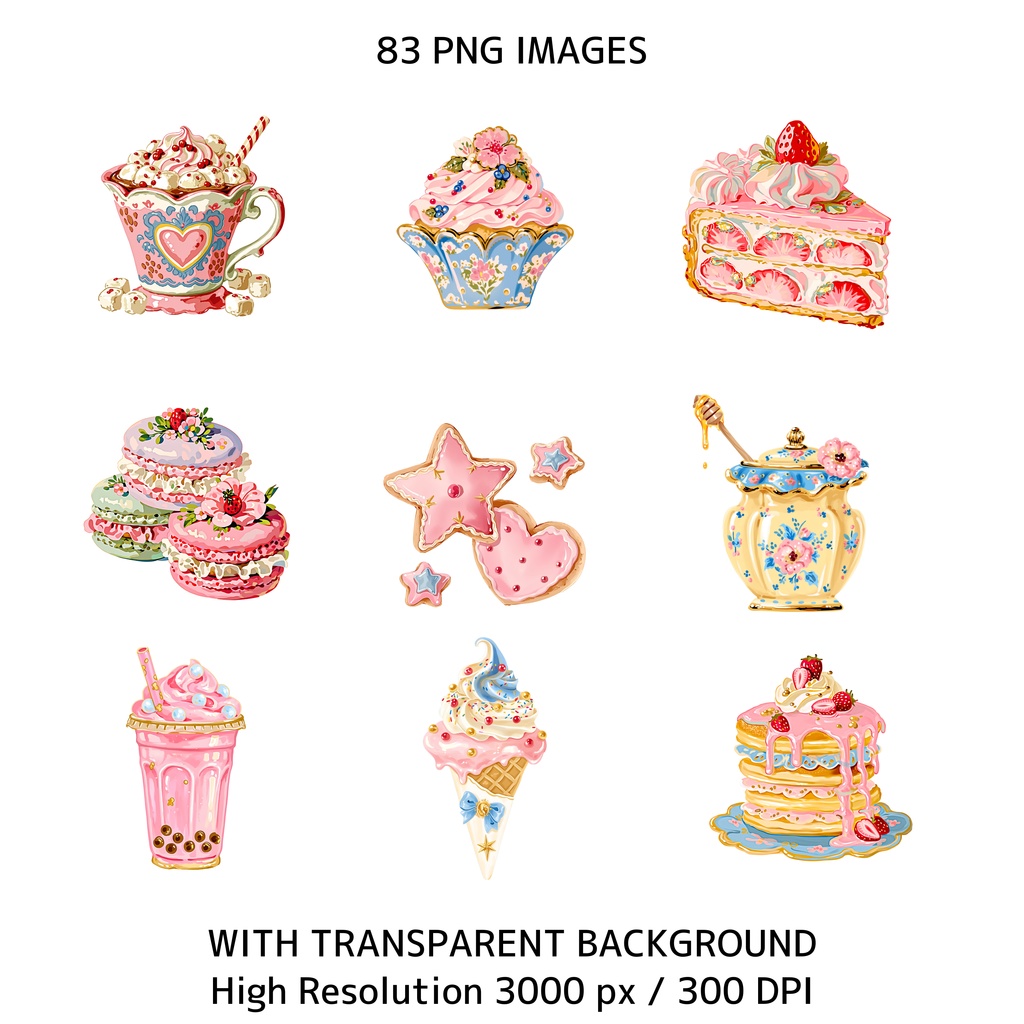 ソフトガール うさぎ耳女の子 クリップアート バンドル 83点 PNG|ジャンクジャーナル スクラップブッキング