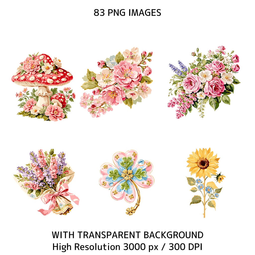 ソフトガール うさぎ耳女の子 クリップアート バンドル 83点 PNG|ジャンクジャーナル スクラップブッキング