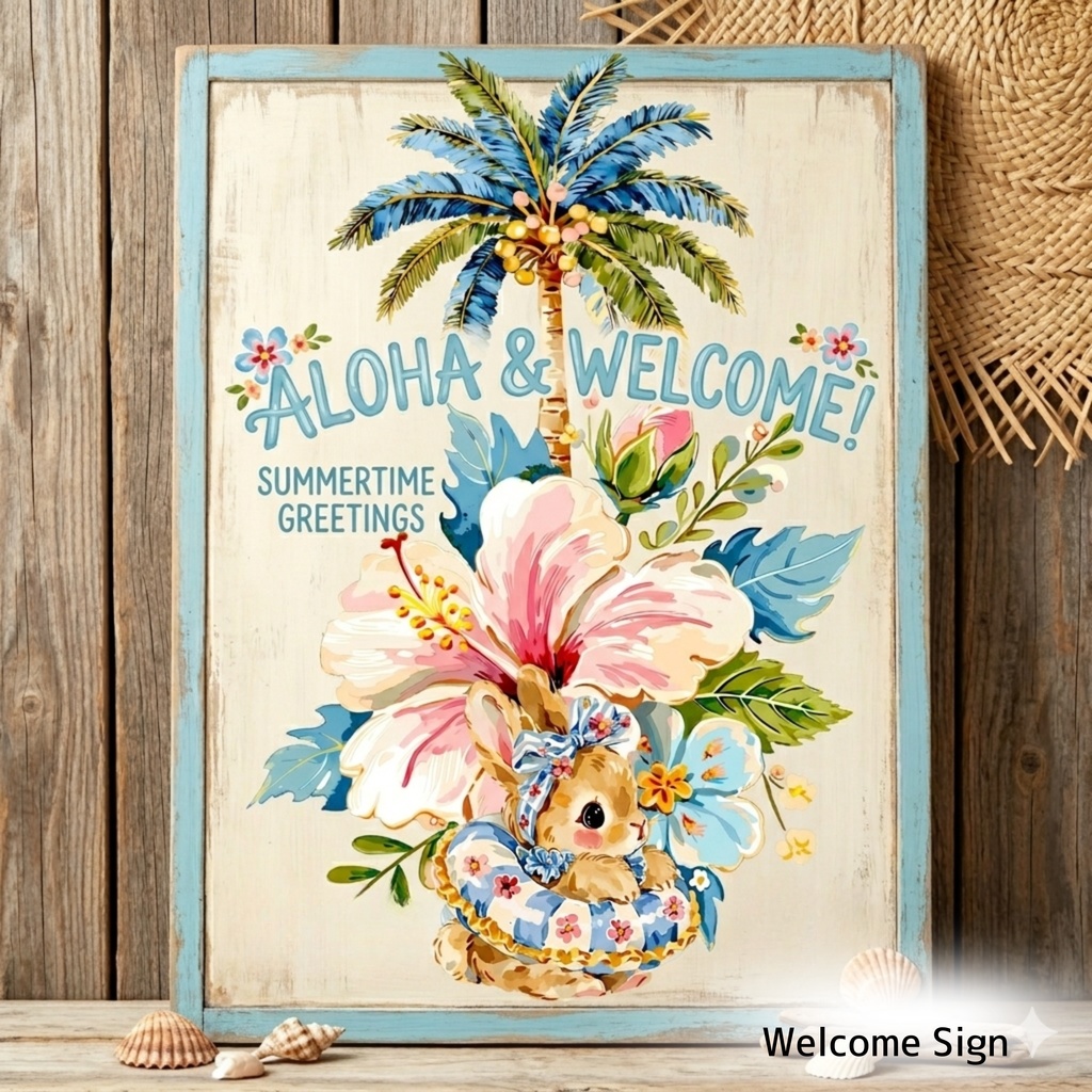 サマーコテージコア クリップアートバンドル|77点 水彩 PNG 透過背景|かわいい動物&ビーチ素材