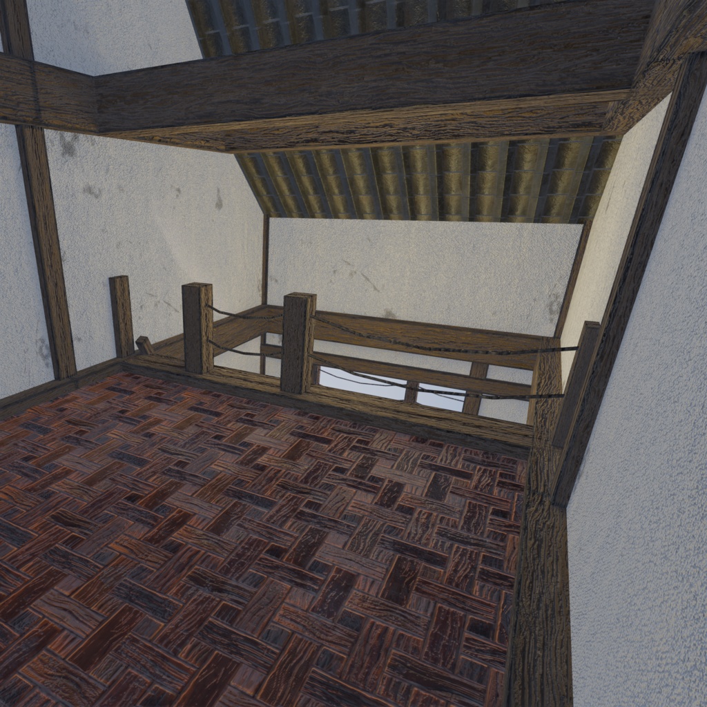 【3Dモデル】浮島+小屋セット(スタイライズ調)