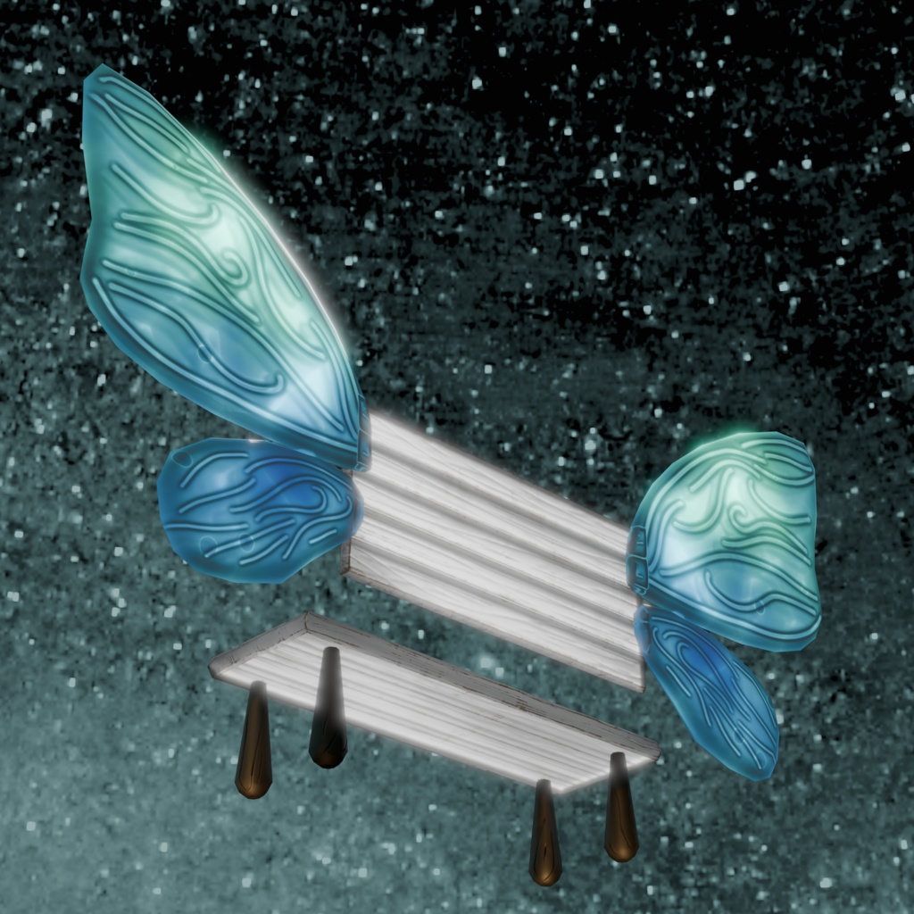 【無料モデル】エンジェリック・ウィング・ベンチ - VRChat&Unity向け3Dモデル
