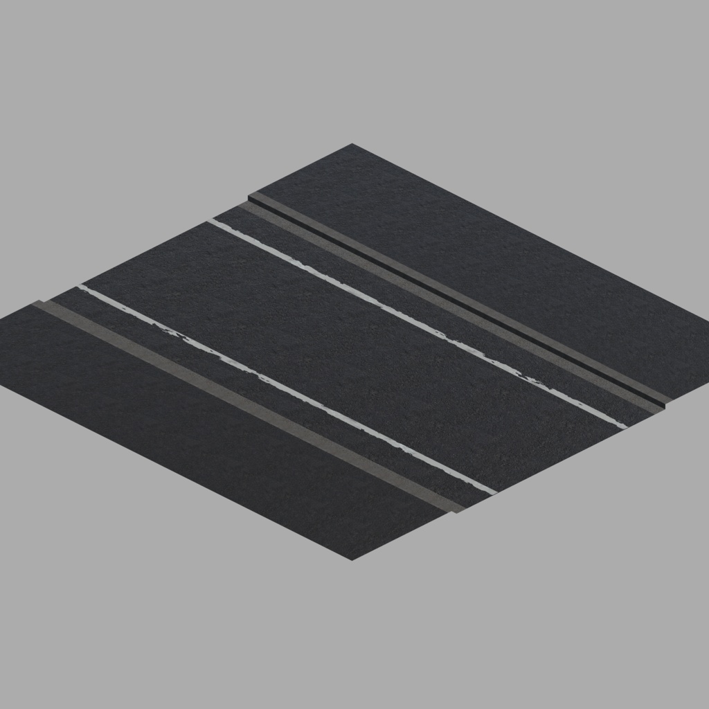 【3DModel】道路セット01(全60種)|Suburban Japan:Road Set 01