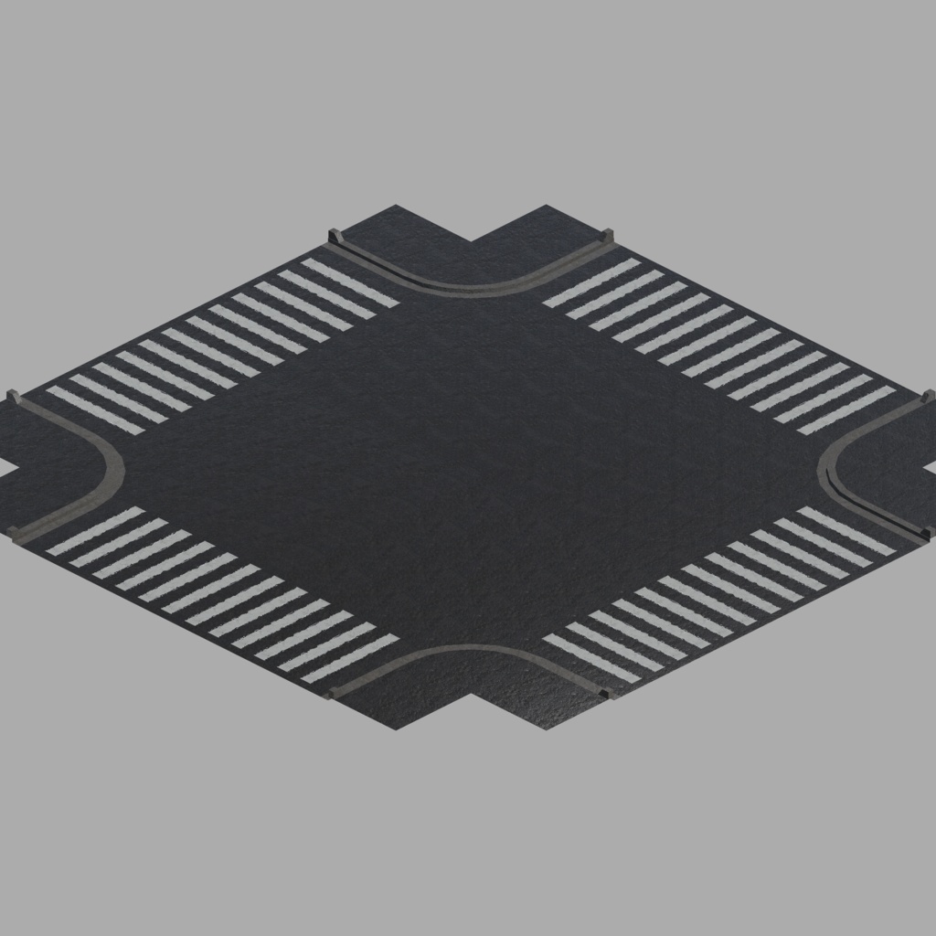 【3DModel】道路セット01(全60種)|Suburban Japan:Road Set 01