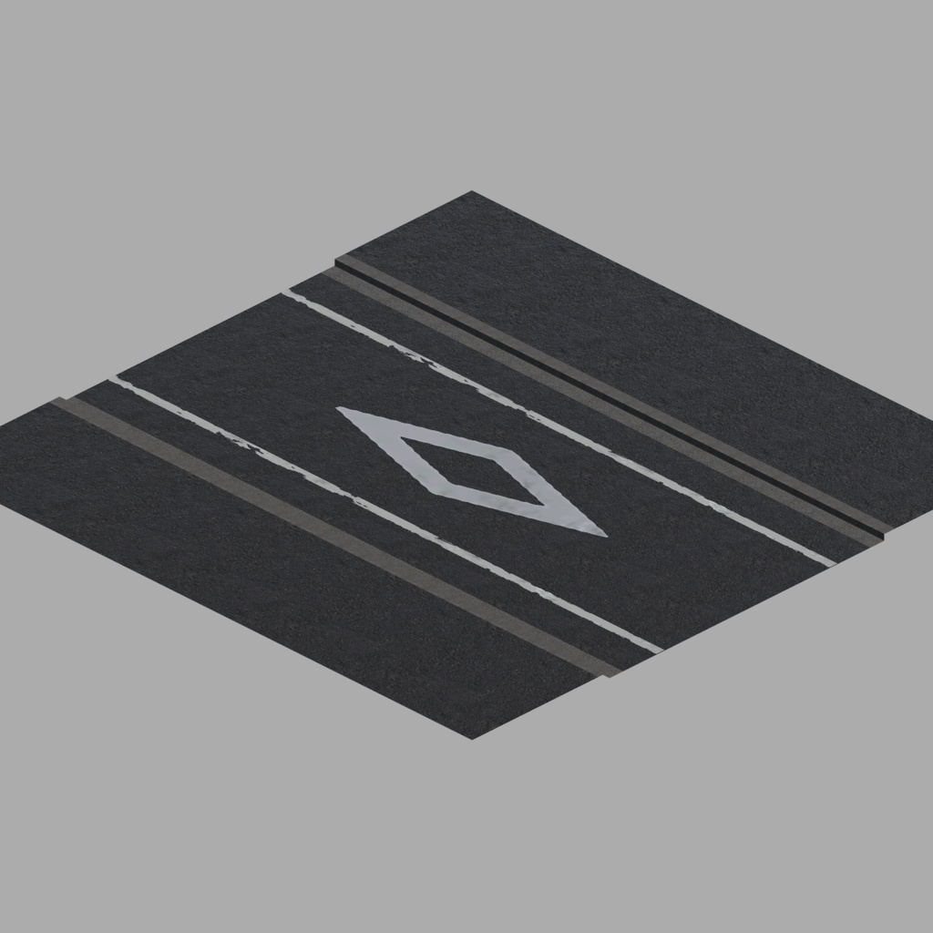 【3DModel】道路セット01(全60種)|Suburban Japan:Road Set 01