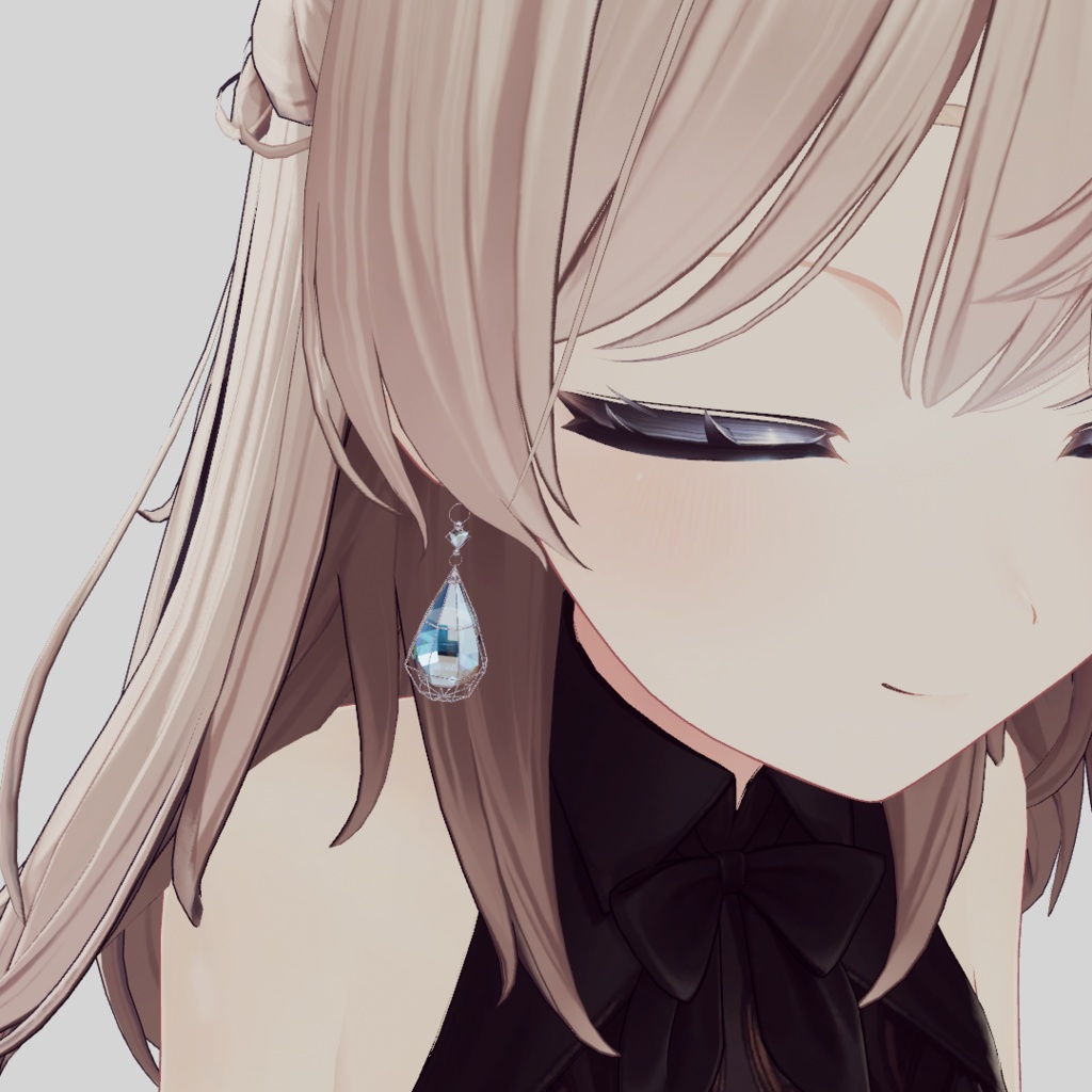 Butterfly ring & Drop pierced earrings SET