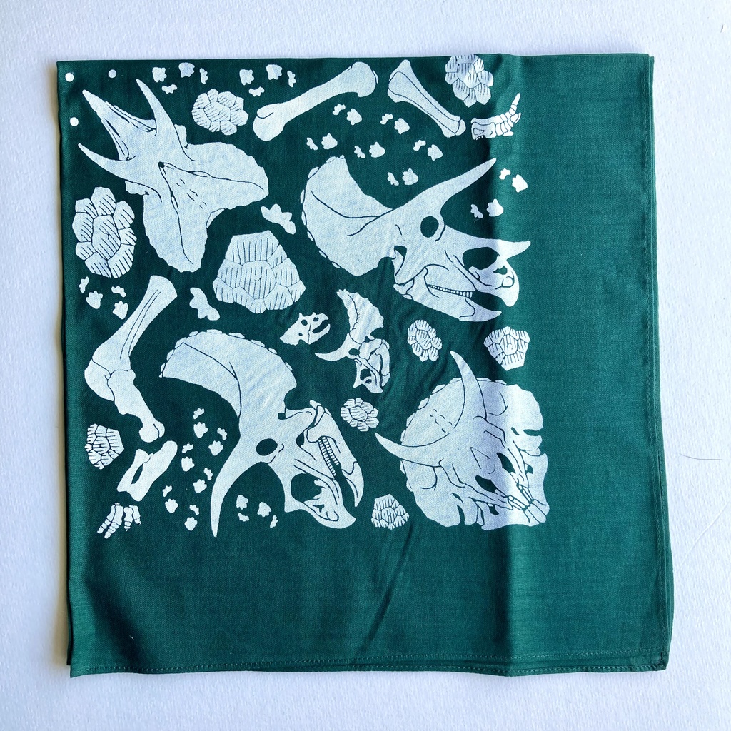 トリケラトプスバンダナ(深緑)