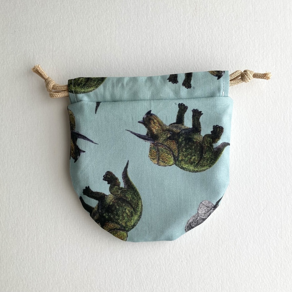 古生物柄 飴ちゃんを入れたくなる小さな巾着