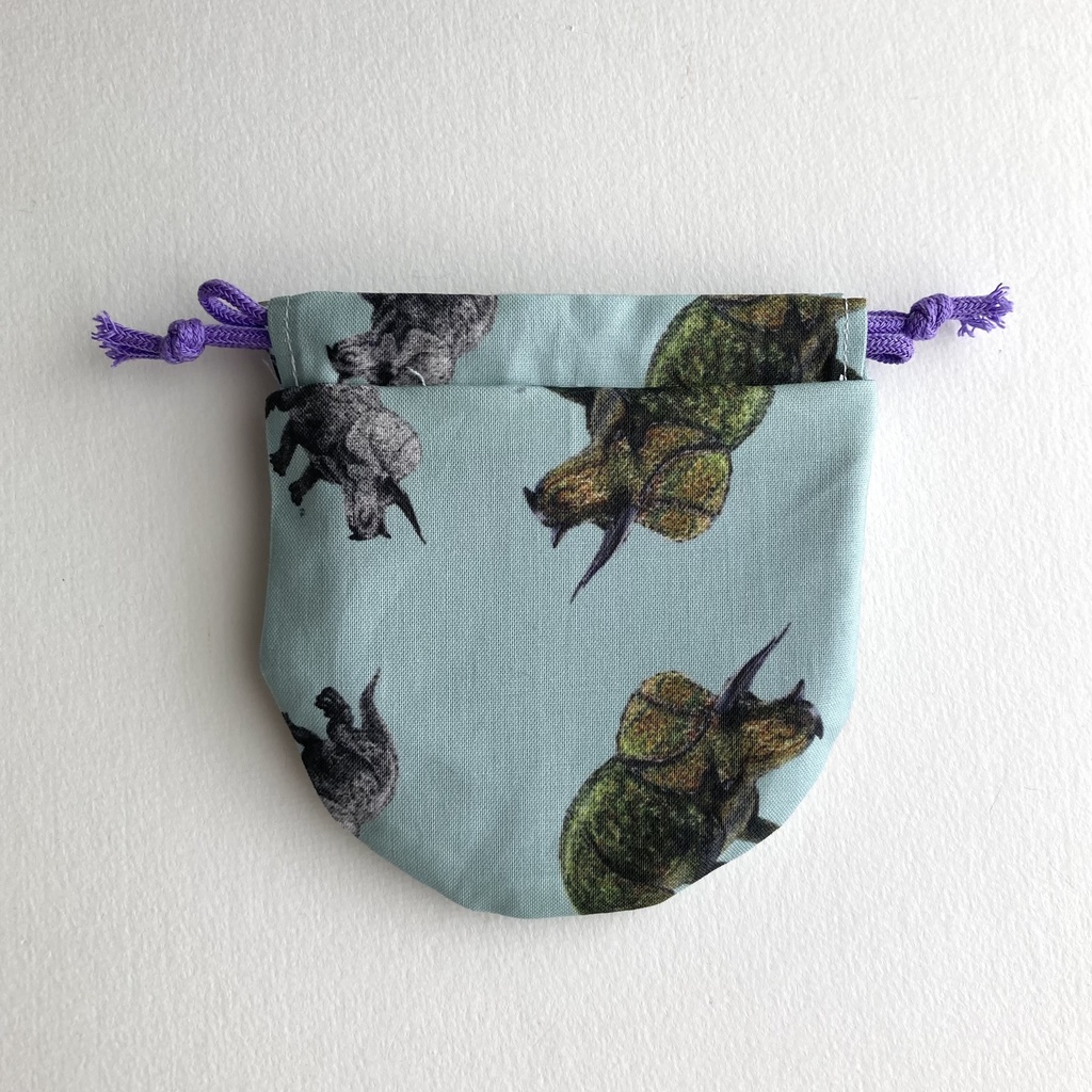 古生物柄 飴ちゃんを入れたくなる小さな巾着