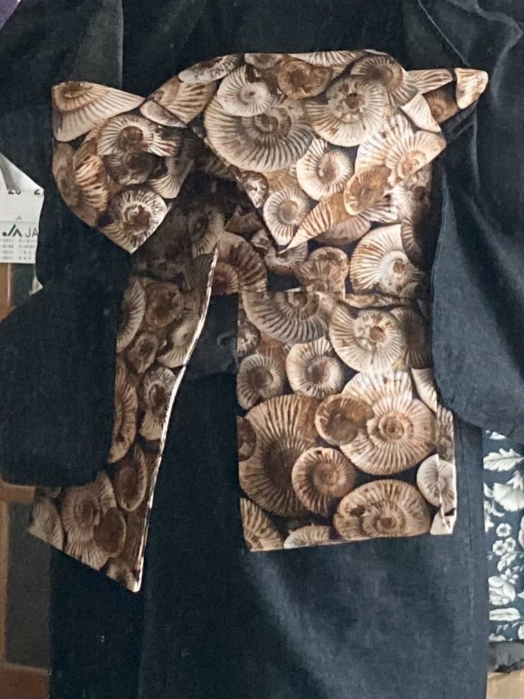 アンモナイト柄半幅帯:受注製作(注文後製作です