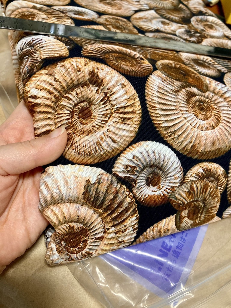 アンモナイト柄半幅帯:受注製作(注文後製作です