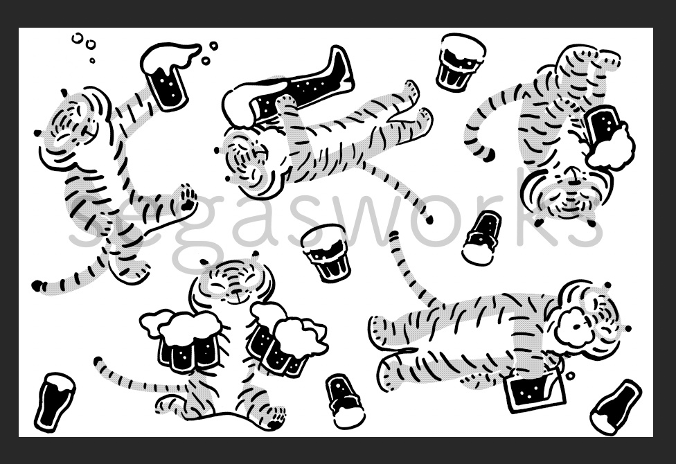 ビールとトラちゃん手ぬぐい