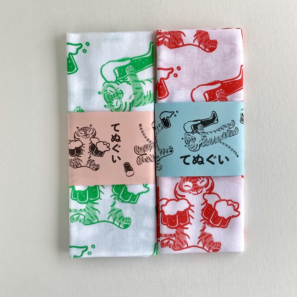ビールとトラちゃん手ぬぐい