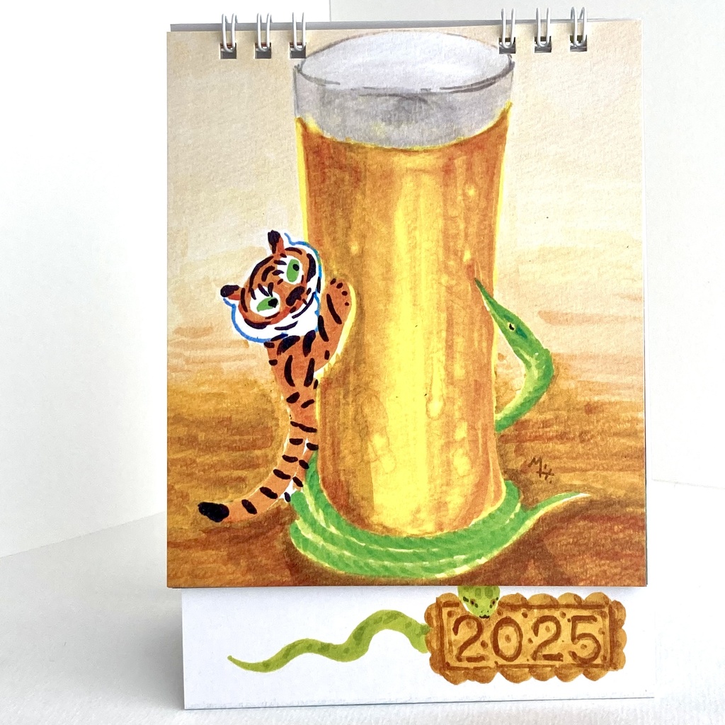 60%OFF!A6卓上カレンダー2025年(おまけシール付き)