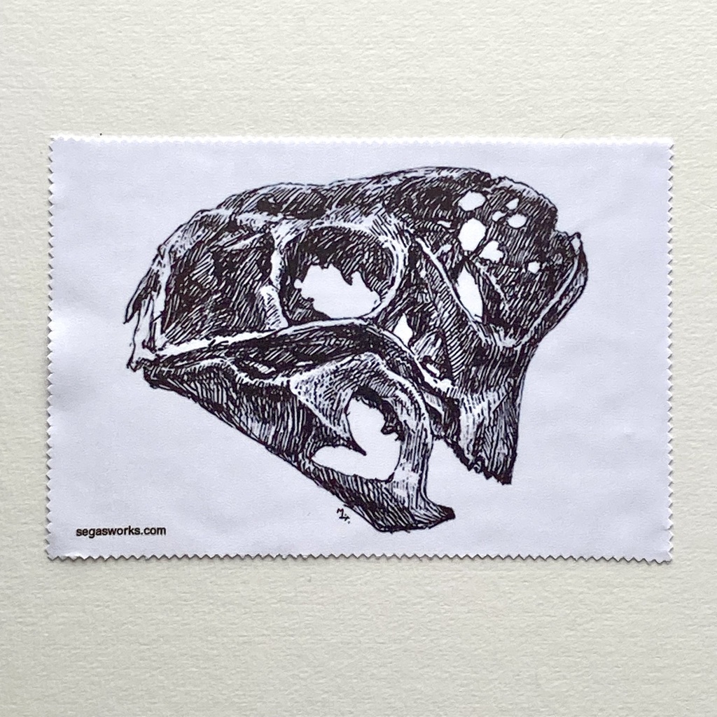 恐竜の頭骨イラストメガネ拭き