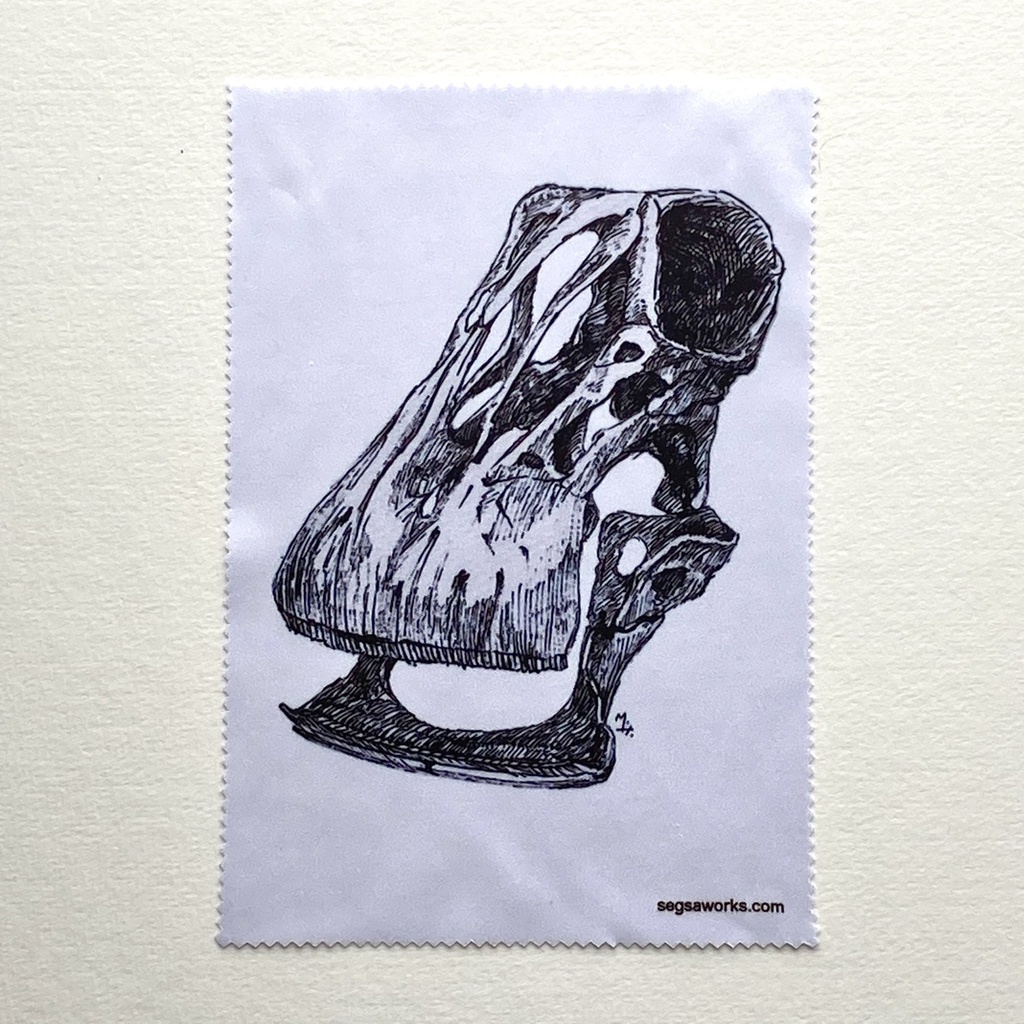 恐竜の頭骨イラストメガネ拭き