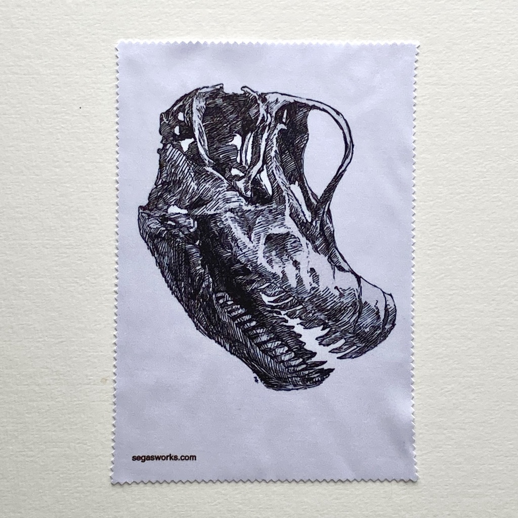 恐竜の頭骨イラストメガネ拭き