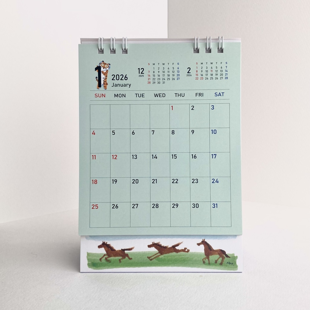 2026 1月始まり トラちゃんと干支カレンダー