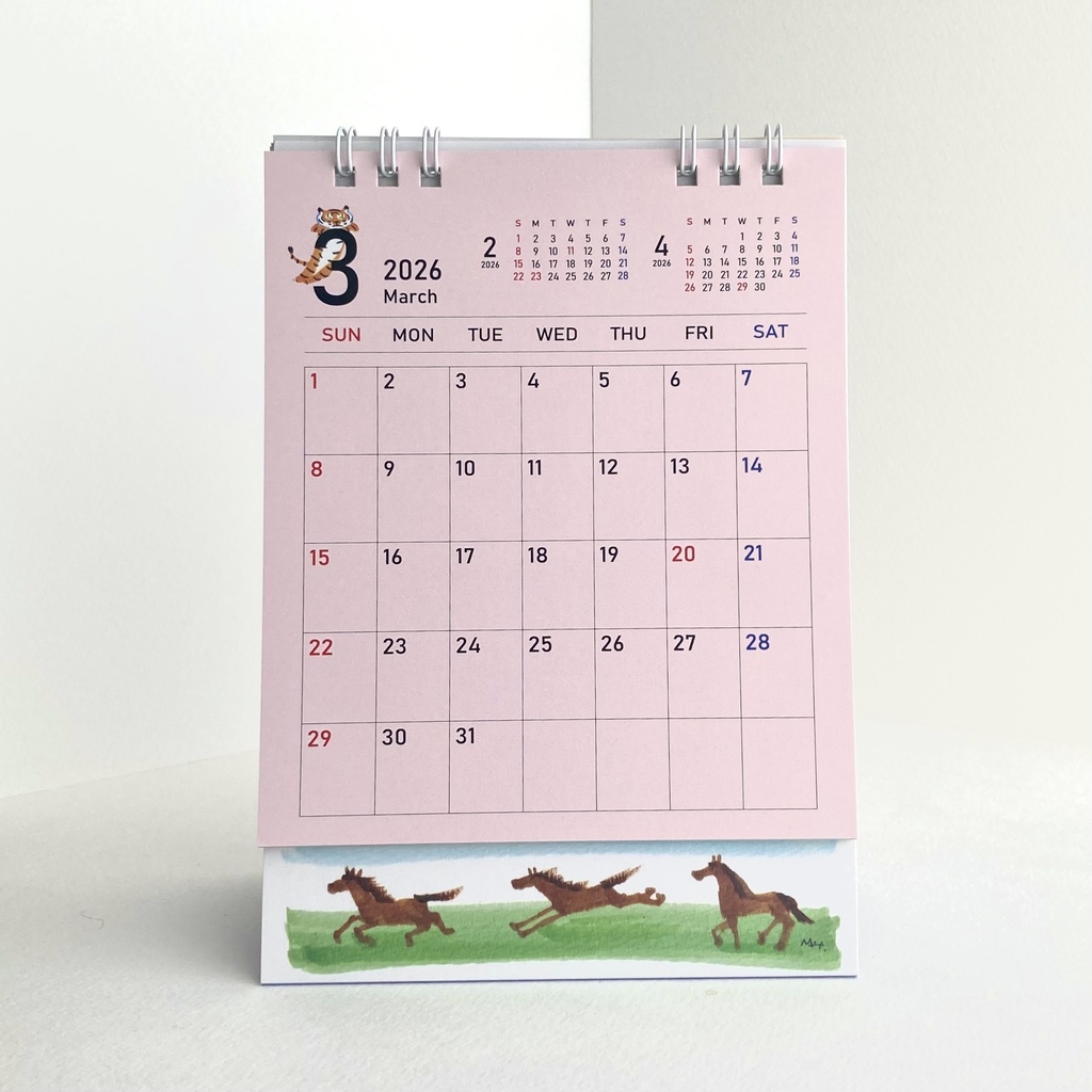 2026 1月始まり トラちゃんと干支カレンダー