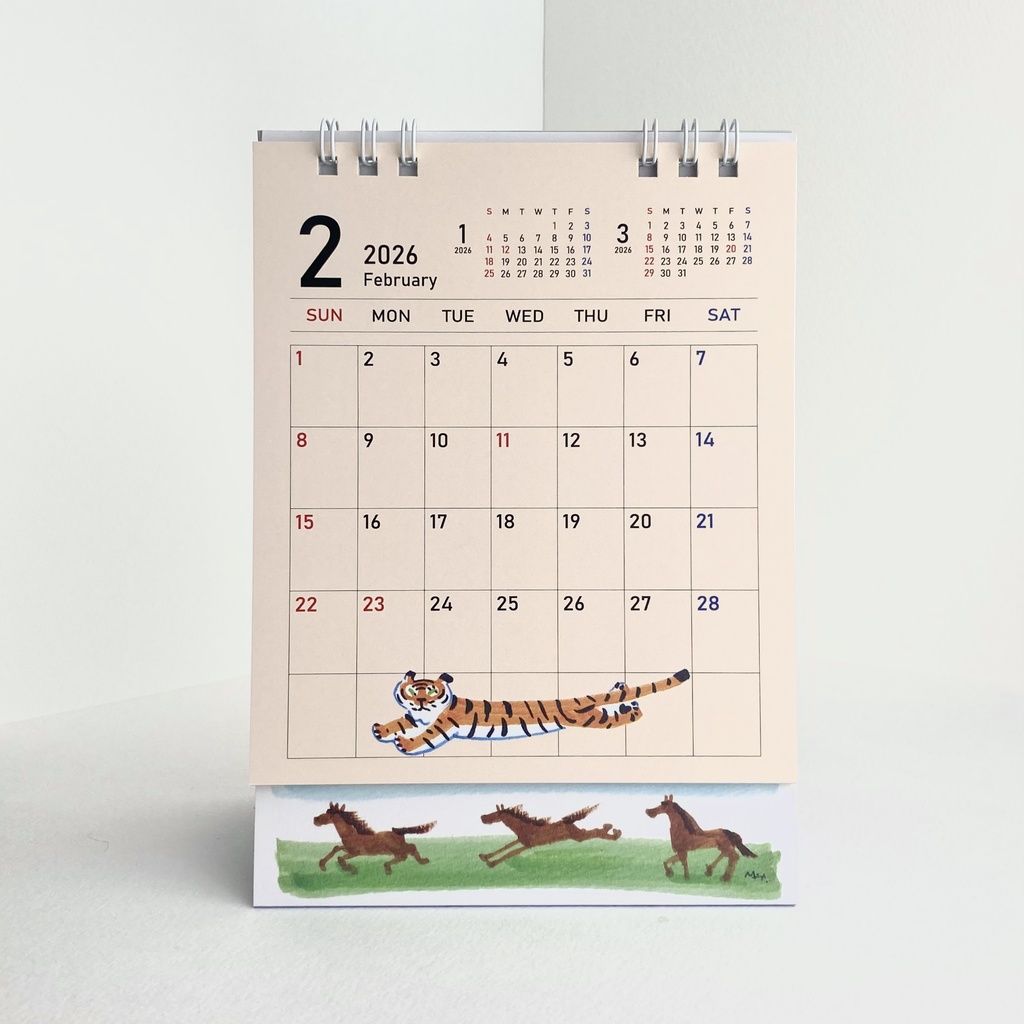 2026 1月始まり トラちゃんと干支カレンダー