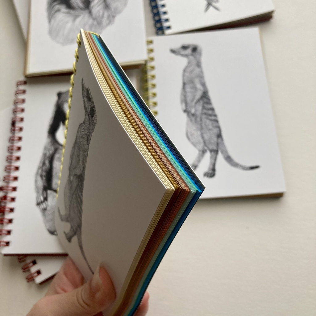 動物イラスト リングメモ帳