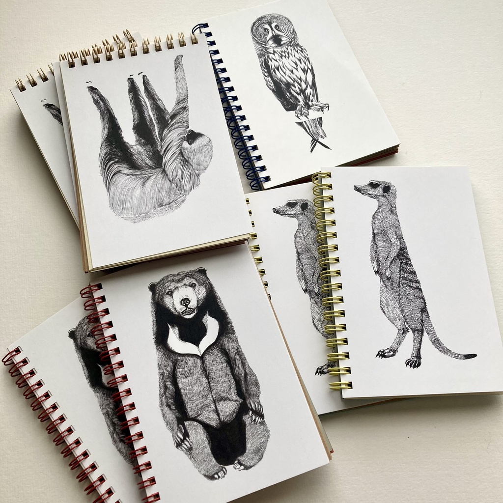 動物イラスト リングメモ帳