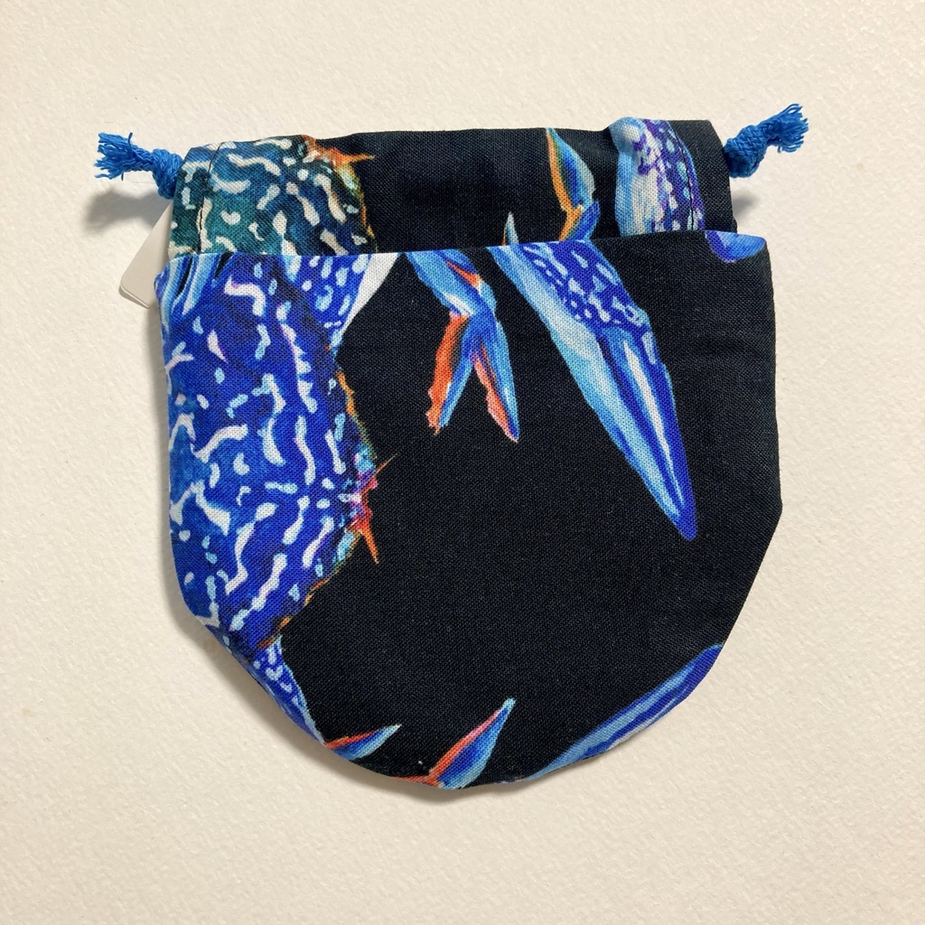 タイワンガザミ柄 小丸巾着ポーチ