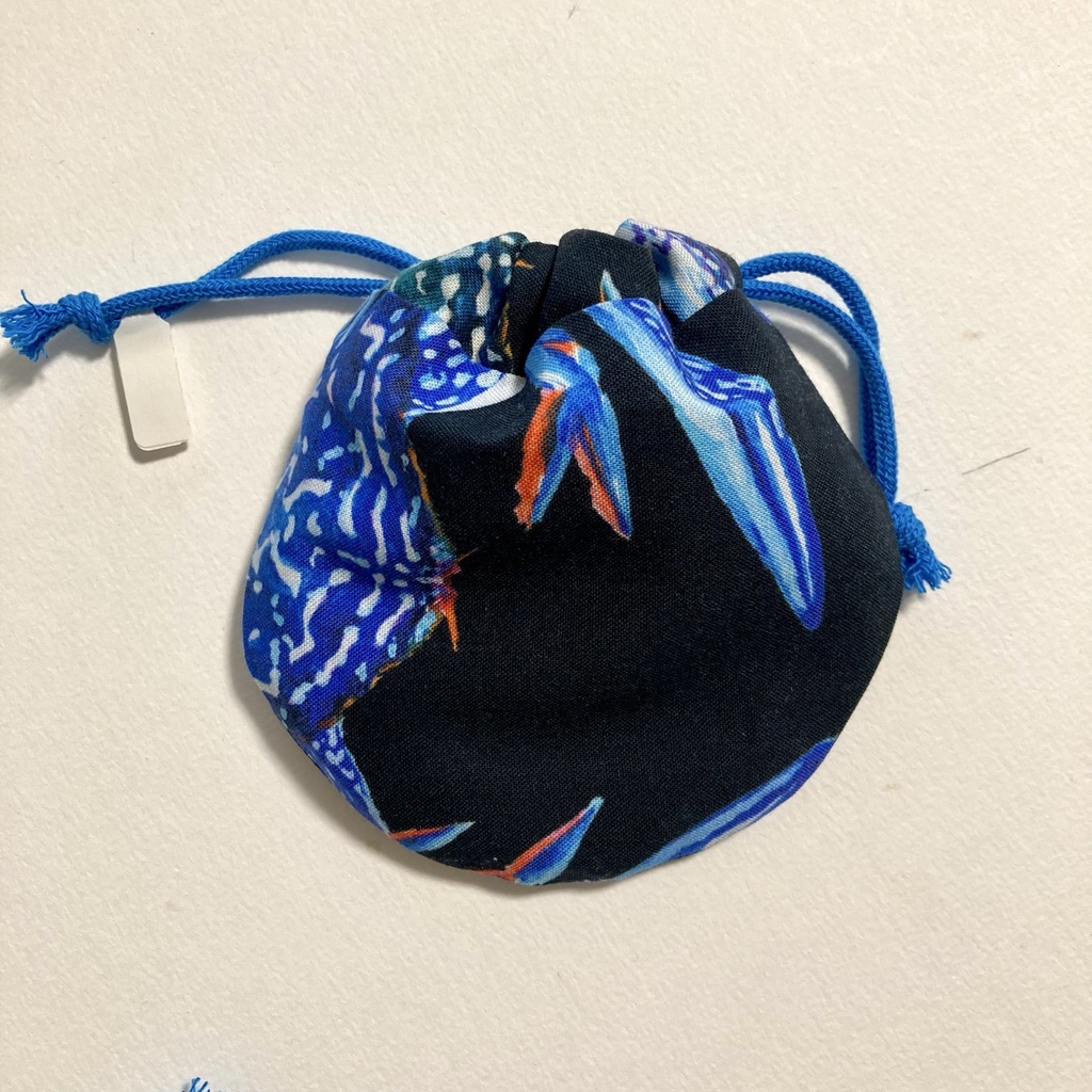 タイワンガザミ柄 小丸巾着ポーチ