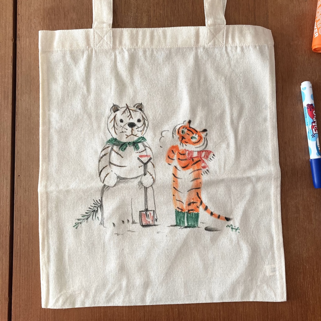 手描きペラペラ手提げトート