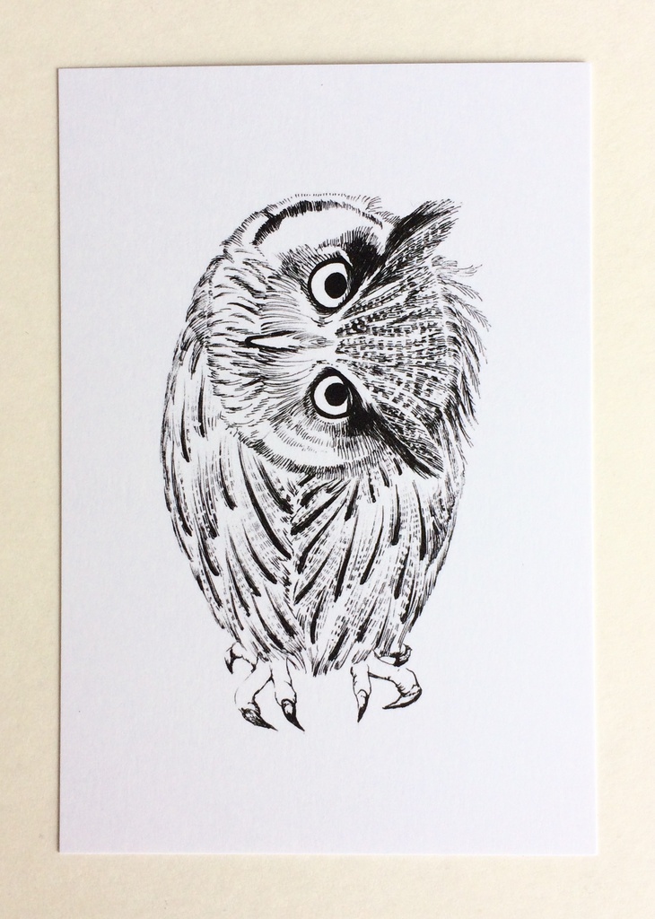 動物ペン画イラスト ポストカード