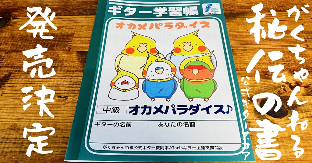 ギター学習帳「オカメパラダイス♪」ギターとマナブ