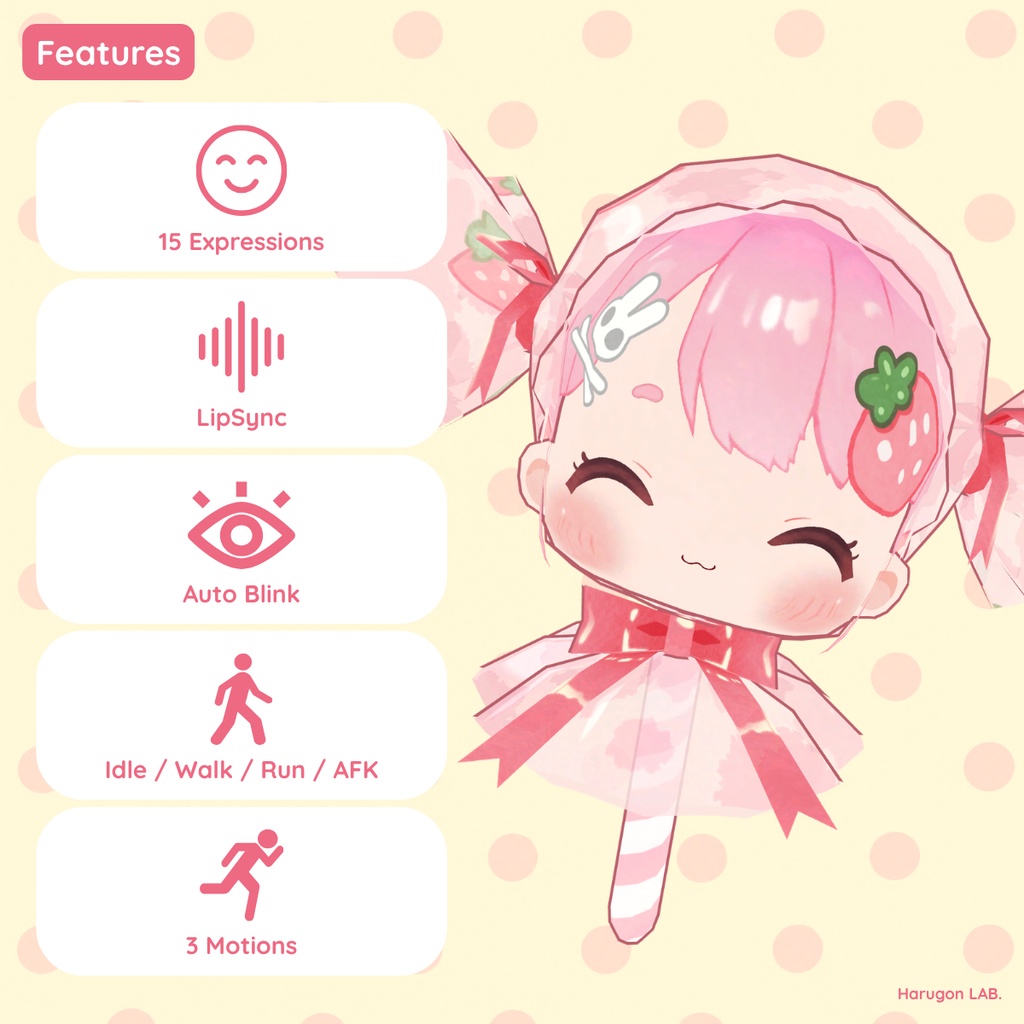 オリジナル3Dモデル「AMECHAN / あめちゃん」VRChat