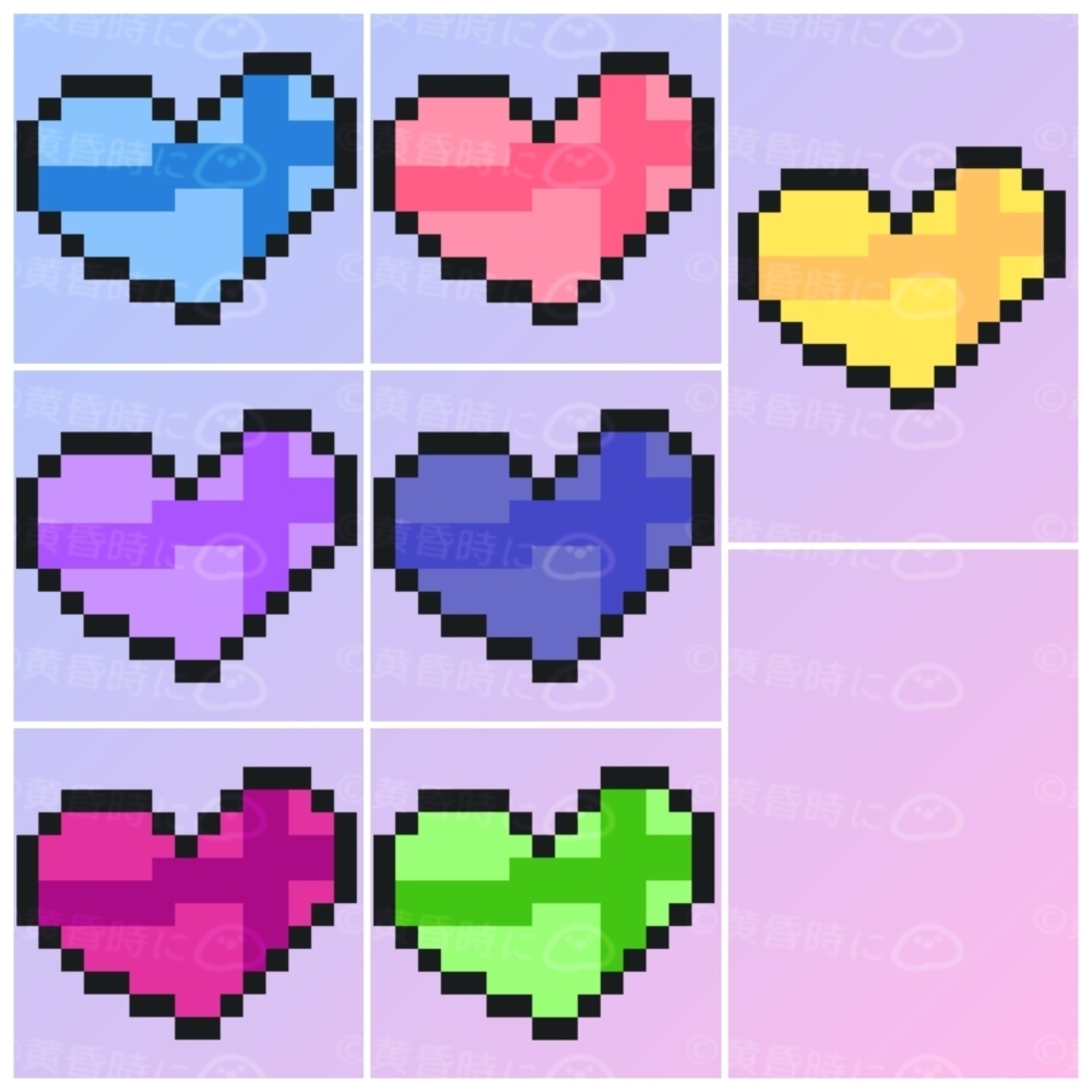 【ドット絵】ハートのラッピング(リボン)【全42枚】