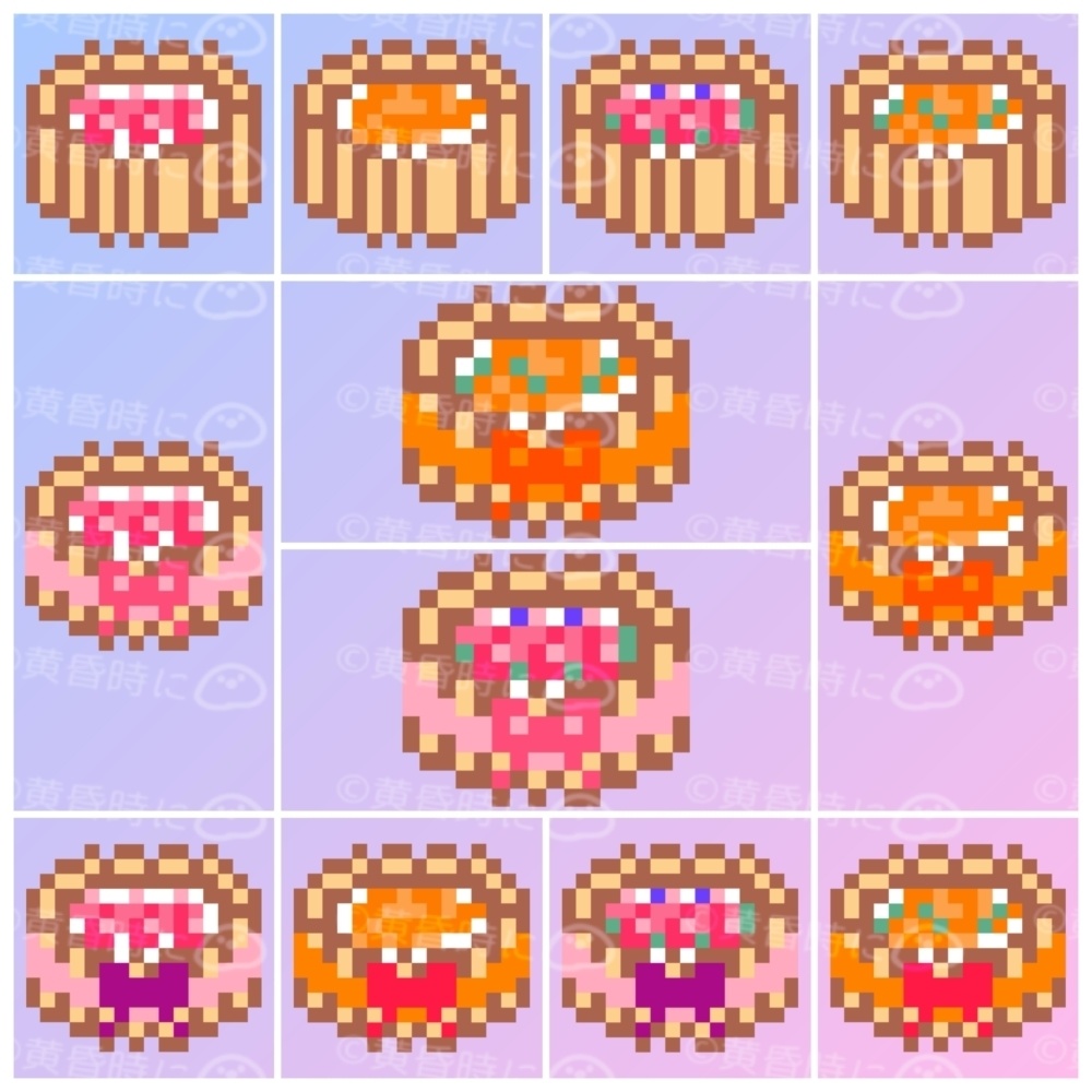 シャルロットケーキ【全24枚】【ドット絵アイコン・素材】