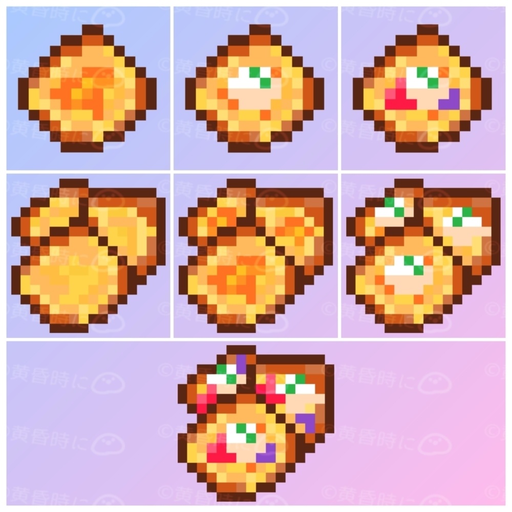 フレンチトースト【全20枚】【ドット絵アイコン・素材】