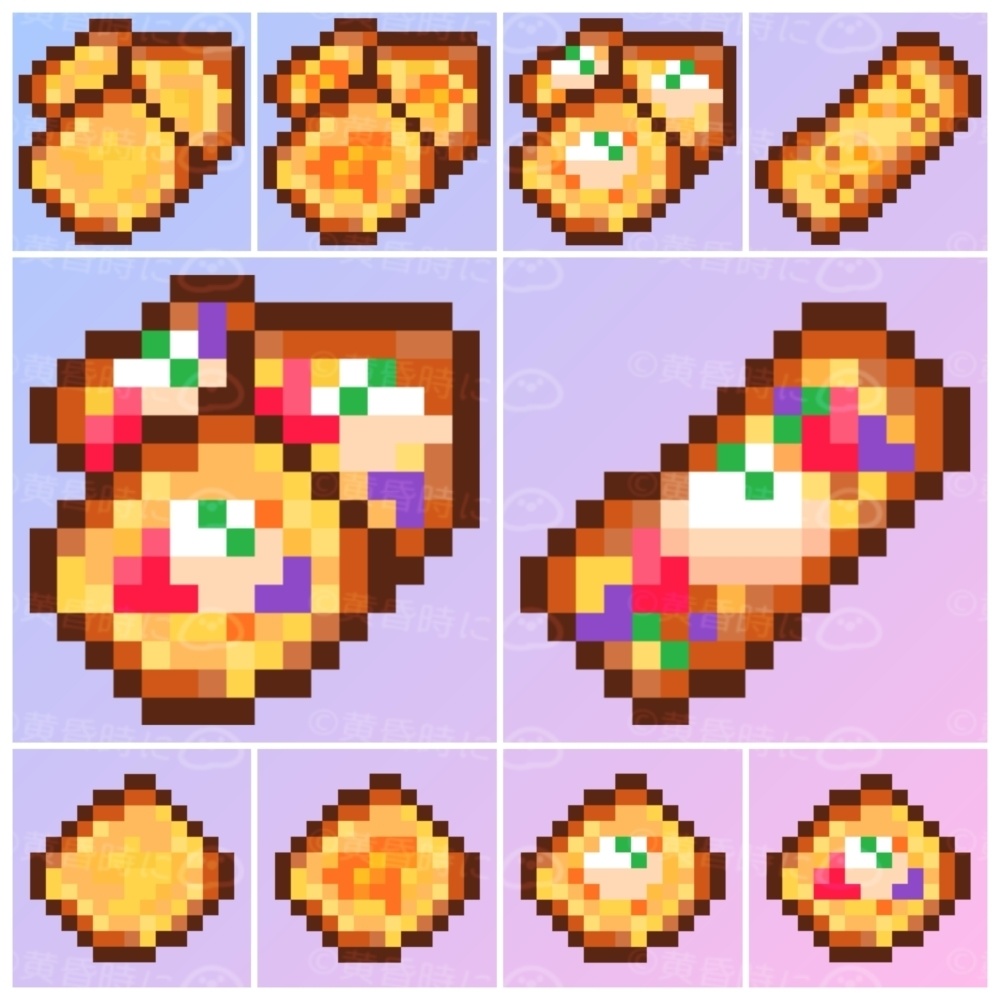 フレンチトースト【全20枚】【ドット絵アイコン・素材】