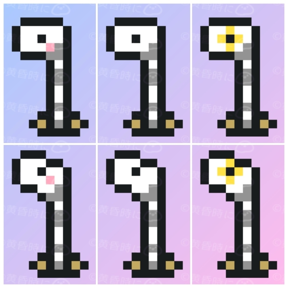 チンアナゴとニシキアナゴ【全24枚】【ドット絵アイコン・素材】