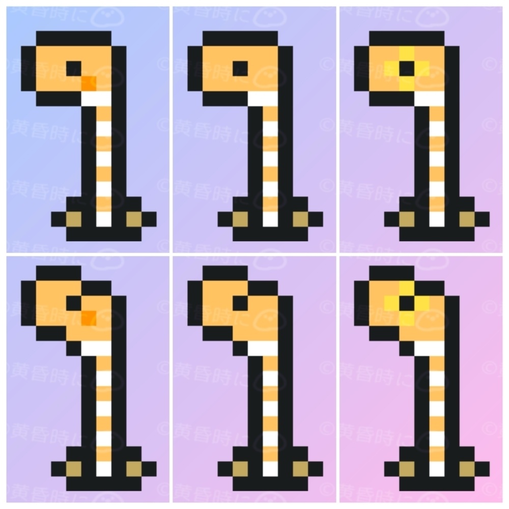 チンアナゴとニシキアナゴ【全24枚】【ドット絵アイコン・素材】