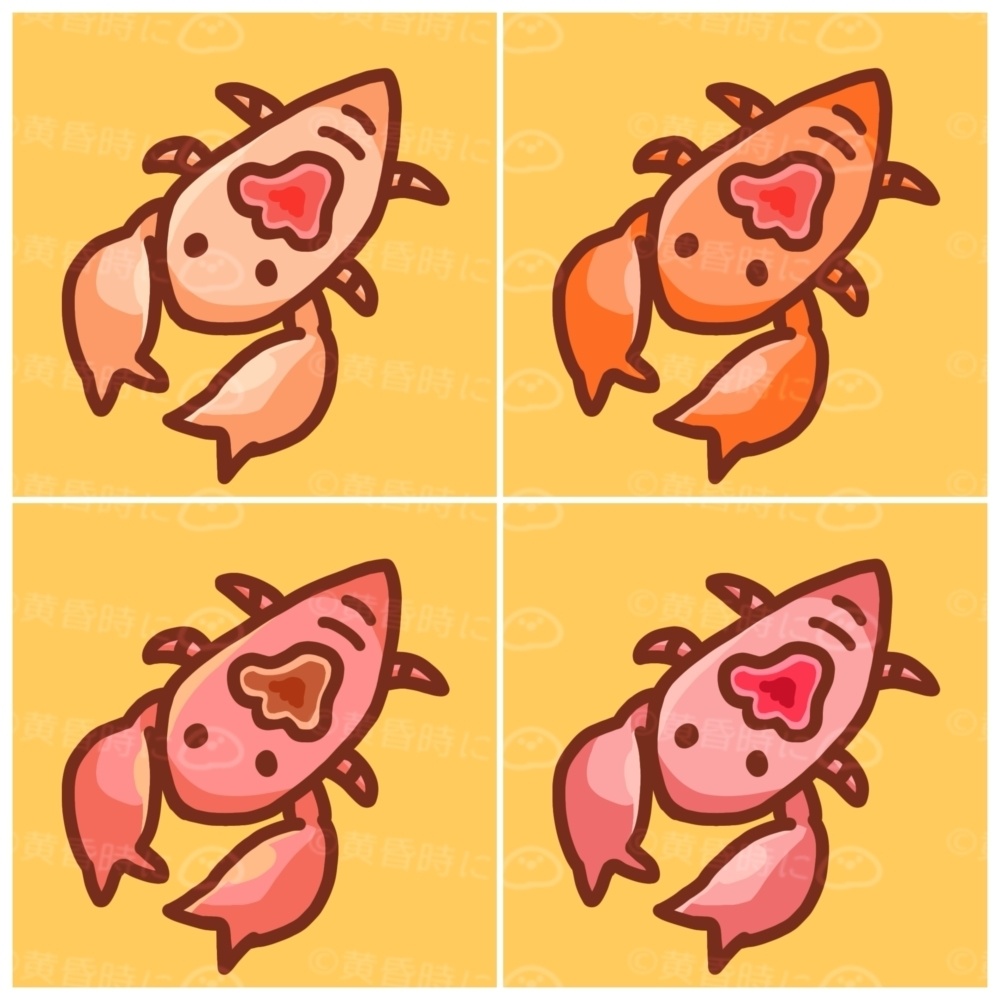 【無料あり】カクレエビ【全12枚】【アイコン・デフォルメイラスト素材】